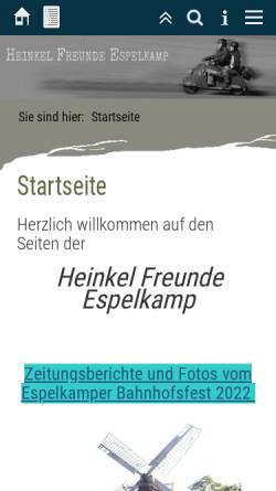 Vorschau der mobilen Webseite heinkel-freunde-espelkamp.de, Heinkel-Freunde Espelkamp