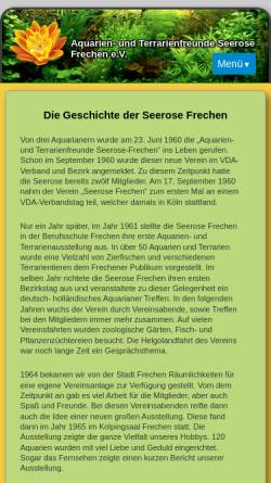 Vorschau der mobilen Webseite www.seerose-frechen.de, Seerose Frechen e.V.