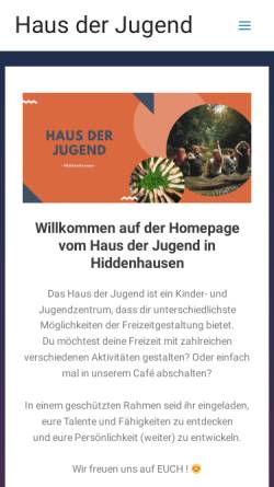 Vorschau der mobilen Webseite hausderjugend-hiddenhausen.de, Haus der Jugend Hiddenhausen mit Theaterwerkstatt