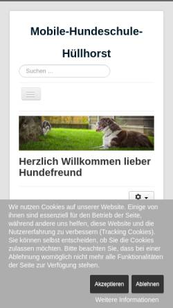 Vorschau der mobilen Webseite www.hundeschule-huellhorst.de, Heiko Weiherich, Mobile Hundeschule