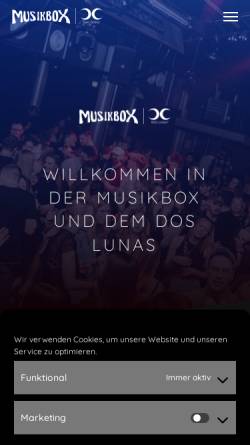 Vorschau der mobilen Webseite musikbox-minden.de, Musikbox Minden