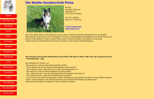 Vorschau von www.die-mobile-hundeschule-porta.de, Mobile Hundeschule Porta, Jacqueline Neitmann