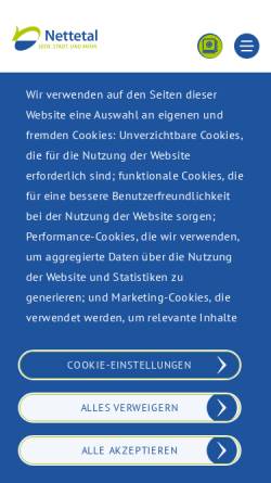 Vorschau der mobilen Webseite www.nettetal.de, Stadt Nettetal