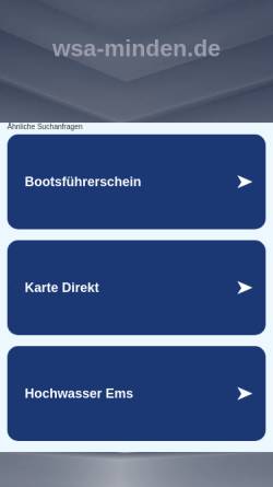 Vorschau der mobilen Webseite www.wsa-minden.de, Wasser- und Schifffahrtsamt Minden