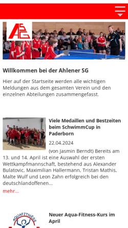 Vorschau der mobilen Webseite www.ahlenersg.de, Ahlener Sportgemeinschaft '93 e.V.