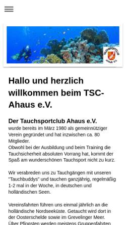 Vorschau der mobilen Webseite www.tsc-ahaus.de, TSC Ahaus e.V.