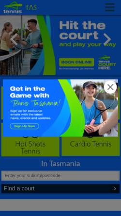 Vorschau der mobilen Webseite www.tennis.com.au, T.A.S.