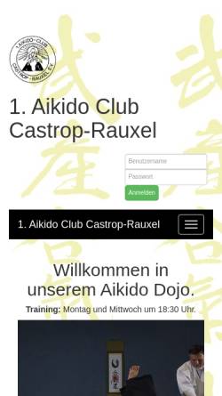 Vorschau der mobilen Webseite www.aikido-castrop.de, 1. Aikido-Club Castrop Rauxel