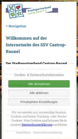 Vorschau der mobilen Webseite www.ssv-castrop-rauxel.de, Stadtsportverband Castrop-Rauxel e.V.