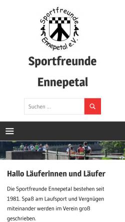 Vorschau der mobilen Webseite www.sportfreunde-ennepetal.de, Sportfreunde Ennepetal e.V.