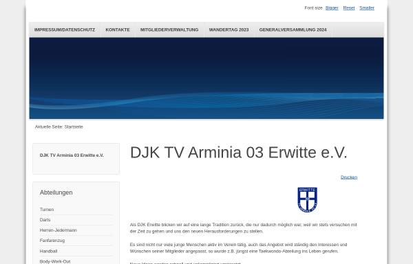 Vorschau von www.djk-erwitte.de, DJK Arminia 03 Erwitte