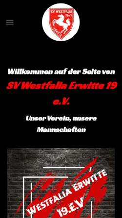 Vorschau der mobilen Webseite www.westfalia-erwitte.com, SV Westfalia Erwitte e. V.