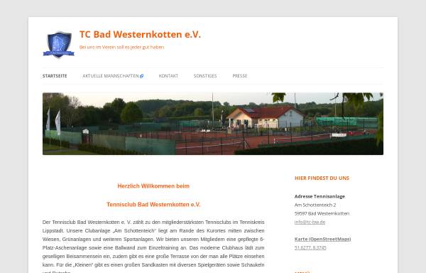 Vorschau von www.tc-bw.de, Tennisclub TC Bad Westernkotten