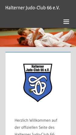 Vorschau der mobilen Webseite haltern-judo.de, Halterner Judo Club 66 e.V.