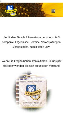 Vorschau der mobilen Webseite www.3kompanie-haltern-am-see.de, 3. Kompanie der Schützengilde Haltern e.V.