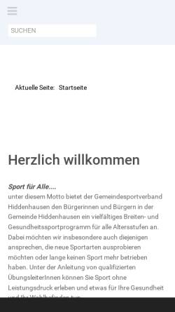 Vorschau der mobilen Webseite www.gemeindesportverband-hiddenhausen.de, Gemeindesportverband Hiddenhausen e.V.
