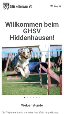 Vorschau der mobilen Webseite www.ghsv-hiddenhausen.de, GHSV Hiddenhausen e.V.