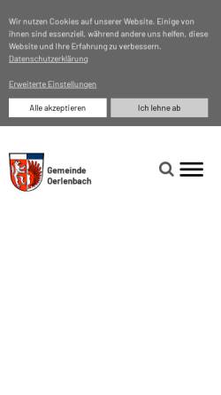 Vorschau der mobilen Webseite www.oerlenbach.de, Oerlenbach