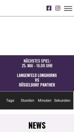 Vorschau der mobilen Webseite langenfeld-longhorns.de, Langenfeld Longhorns