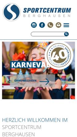 Vorschau der mobilen Webseite www.sportcentrum-berghausen.de, Sportcentrum Berghausen