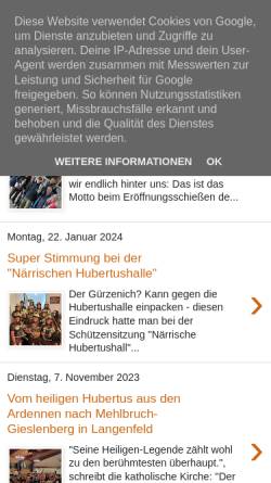 Vorschau der mobilen Webseite hubertus-schuetzen.blogspot.de, St. Hubertus Schützenbruderschaft