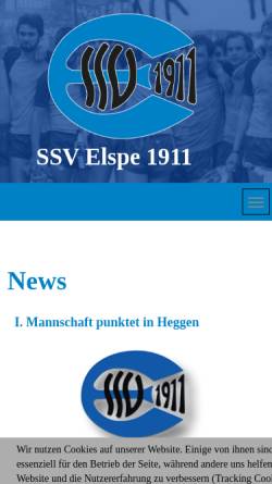 Vorschau der mobilen Webseite www.ssv-elspe.de, SSV Elspe 1911 e.V.