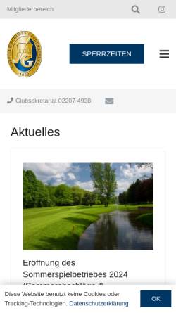 Vorschau der mobilen Webseite www.golfclub-georghausen.de, Golfclub Schloss Georghausen e.V.
