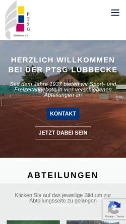 Vorschau der mobilen Webseite www.ptsg-luebbecke.de, Post und Telekom Sportgemeinschaft Lübbecke e.V. (PTSG Lübbecke)