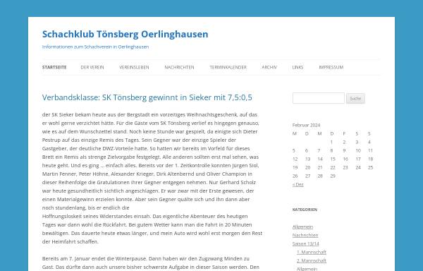Vorschau von www.schachklub-oerlinghausen.de, Schach Klub Tönsberg Oerlinghausen
