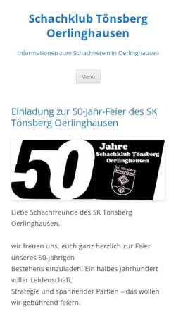 Vorschau der mobilen Webseite www.schachklub-oerlinghausen.de, Schach Klub Tönsberg Oerlinghausen