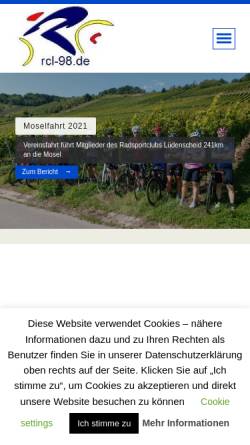 Vorschau der mobilen Webseite www.rcl-98.de, Radsport Club Lüdenscheid von1998 e.V.