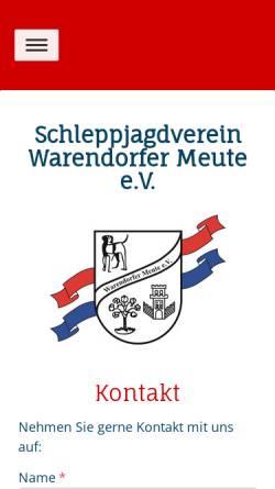 Vorschau der mobilen Webseite www.warendorfer-meute.de, Schleppjagdverein Warendorfer Meute e.V.