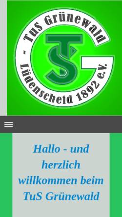 Vorschau der mobilen Webseite www.tus-gruenewald.de, TuS Grünewald Lüdenscheid 1892 e. V.