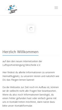 Vorschau der mobilen Webseite lsv-meschede.de, Luftsportvereinigung Meschede e.V. -Segelfliegen