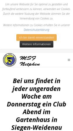 Vorschau der mobilen Webseite www.msf-netphen.de, Jugend Kart Slalom