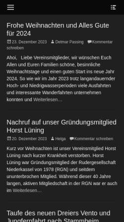 Vorschau der mobilen Webseite www.rg-niederkassel.de, Rudergesellschaft Niederkassel von 1978 e.V. (RGN)