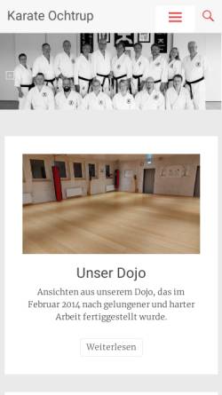 Vorschau der mobilen Webseite www.karate-ochtrup.de, Karate Dojo