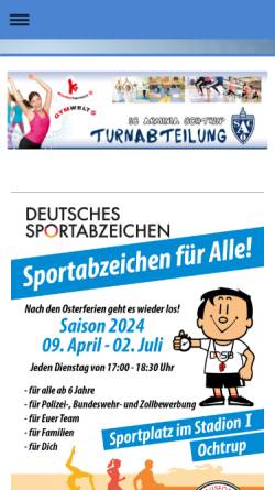 Vorschau der mobilen Webseite www.turnen-ochtrup.de, Sportclub Arminia Ochtrup von 1912 e.V.