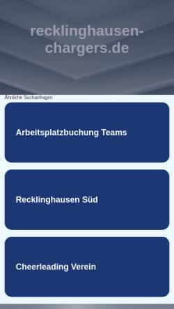 Vorschau der mobilen Webseite www.recklinghausen-chargers.de, 1. AFC Recklinghausen Chargers e.V.