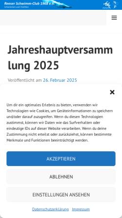 Vorschau der mobilen Webseite www.reeser-sc.de, Reeser Schwimm-Club 1968 e.V.