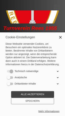 Vorschau der mobilen Webseite www.turnvereinrees.de, Turnverein Rees e.V.