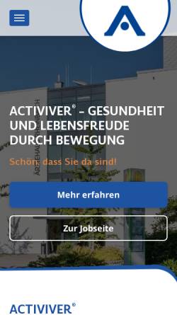 Vorschau der mobilen Webseite www.activiver.de, Activiver - medzinische Fitness