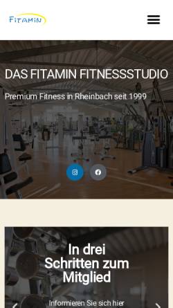 Vorschau der mobilen Webseite www.fitamin-fitness.de, Fitamin Fitness