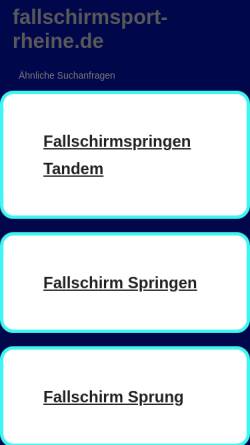 Vorschau der mobilen Webseite www.fallschirmsport-rheine.de, Fallschirmsportclub Rheine e.V.
