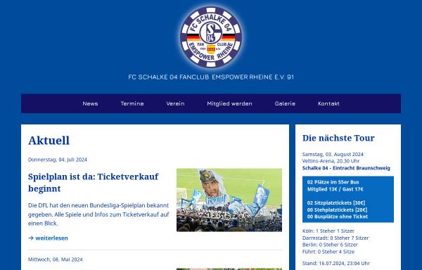 Vorschau von www.emspower.de, FC Schalke 04-Fanclub Emspower Rheine e.V. 1991