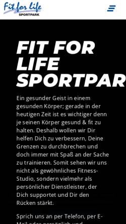 Vorschau der mobilen Webseite www.fitforlife-schwerte.de, Fit for Life Sportpark