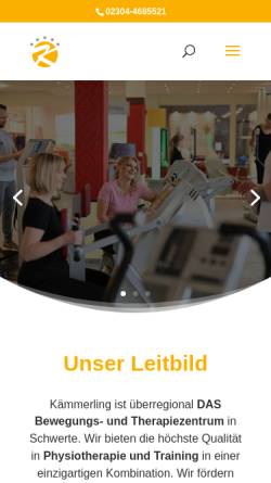 Vorschau der mobilen Webseite www.fitnesscenter-kaemmerling.de, Fitness- und Gesundheitscenter Kämmerling