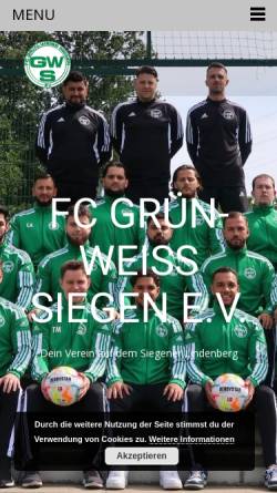Vorschau der mobilen Webseite gw-siegen.de, FC Grün-Weiß Siegen e.V.