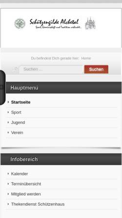 Vorschau der mobilen Webseite www.alchetal.de, Schützengilde Alchetal Siegen