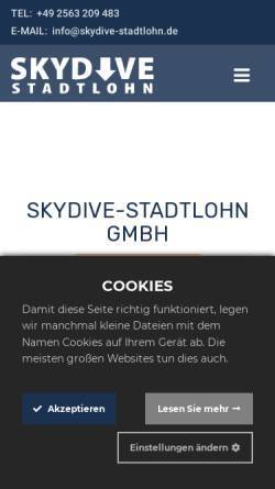 Vorschau der mobilen Webseite www.skydive-stadtlohn.de, Skydive Stadtlohn